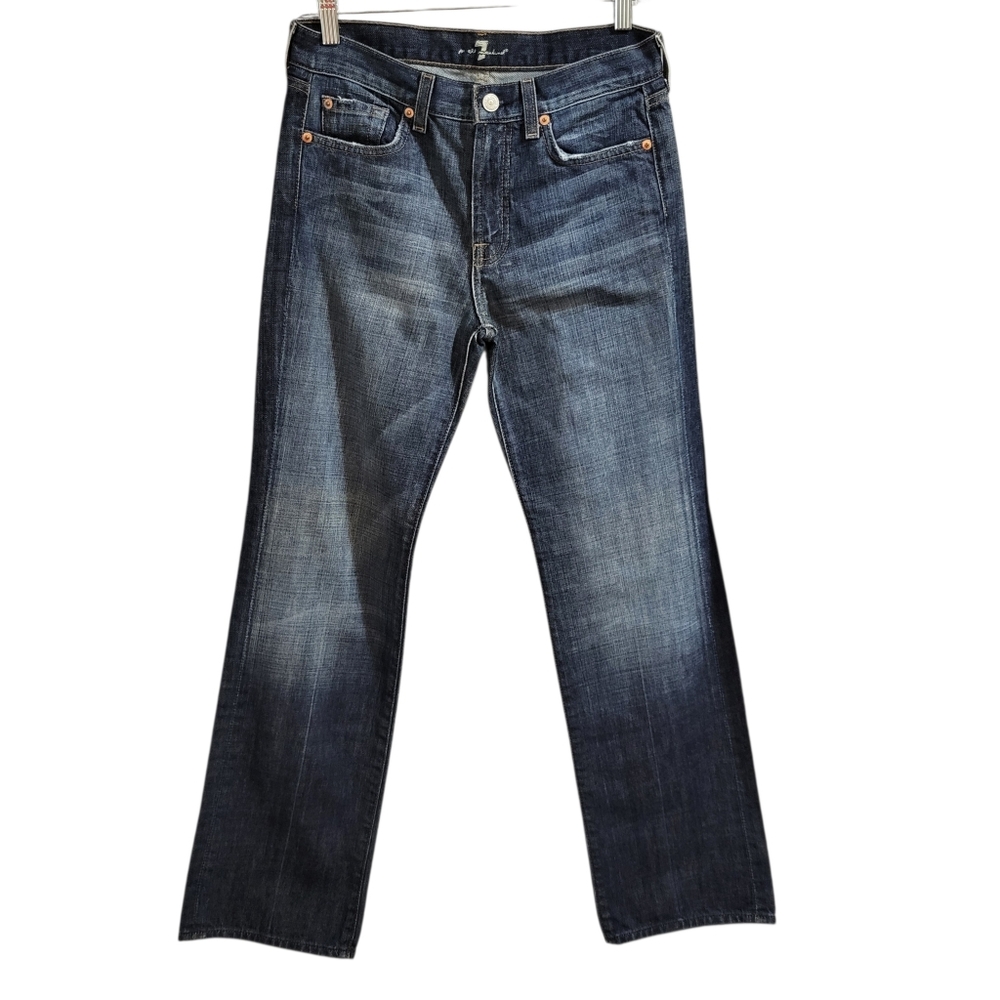 Vintage 7 For All Mankind Jeans Women's 28 Blue Denim Bootcut Relaxed Mid Rise